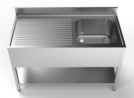 700 plonge inox avec tagre 1  droite  1400 1400x700x850