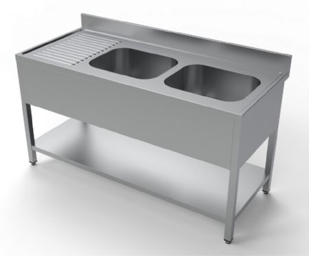 700 plonge inox avec tagre 2  droite  1600 1600x700x850