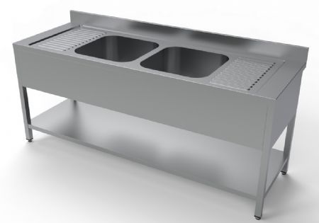 700 plonge inox avec tagre 2 centre largeur  2000 2000x700x850