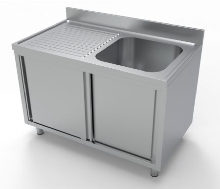 700 plonge inox avec meuble portes coulissantes 1  droite  1200 1200x700x850