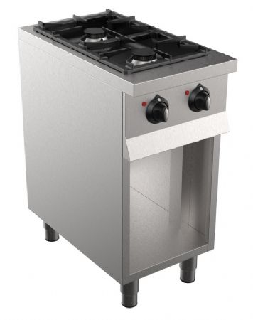 Cuisiniere professionnelle a gaz 2 bruleurs 400x700x900