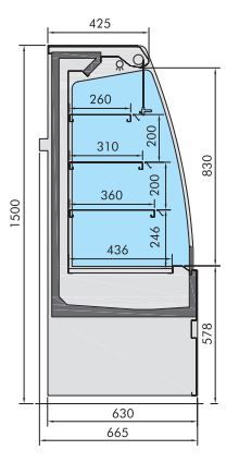 Vitrine rfrigre professionnelle noah 1310x665x1500