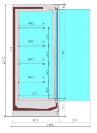 Vitrine murale professionnelle jax 2.0 - remote 2035x850x2050