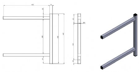 Console fixe double 400