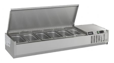 Saladette a poser couvercle en acier inox 1/4gn x 5 1200x335x225