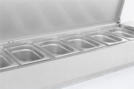 Saladette a poser couvercle en acier inox 1/4gn x 5 1200x335x225