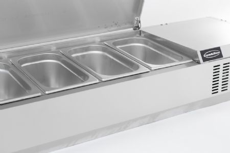 Saladette a poser couvercle en acier inox 1/4gn x 5 1200x335x225