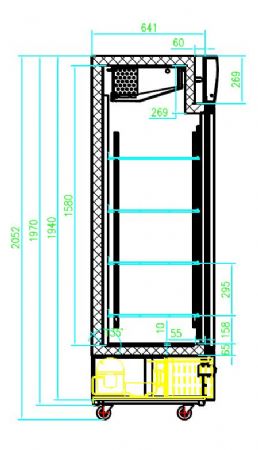 Conglateur 1 porte vitre 680x700x1990