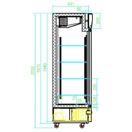 Rfrigrateur 2 portes vitres 1210x700x1990