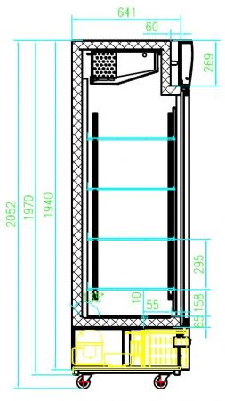 Conglateur 2 portes vitres 1210x700x1990