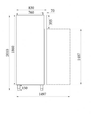 Conglateur en acier inox 1 porte vitre 740x830x2010