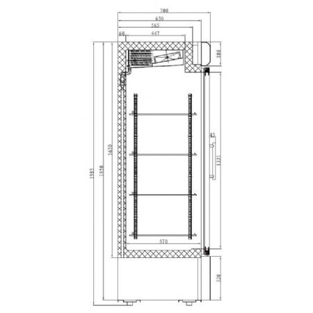 Conglateur 2 portes vitres 1370x720x1990