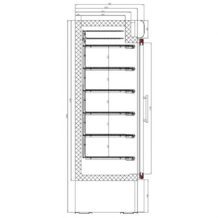 Conglateur 1 porte vitre 680x700x1990