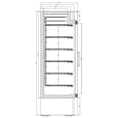 Conglateur 2 portes vitres 1370x700x1990