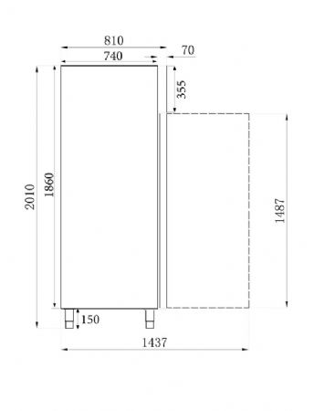 Rfrigrateur en acier inox+al 600 litres statique 680x810x2010