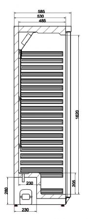 Rfrigrateur blanc 1 porte 600x585x855