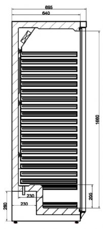 Rfrigrateur en acier inox 1 porte 600x585x1850