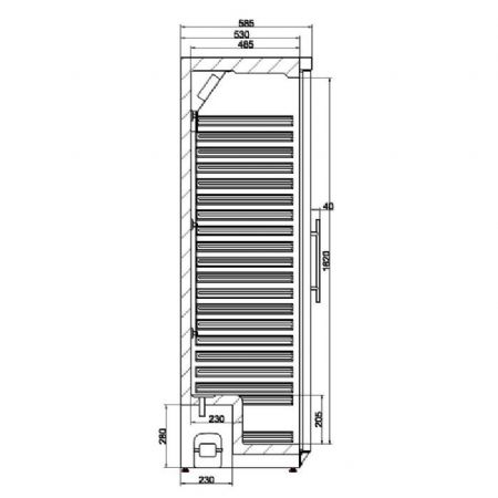 Rfrigrateur 1 porte vitre 600x585x1855