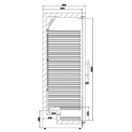 Rfrigrateur 1 porte vitre 777x695x1895