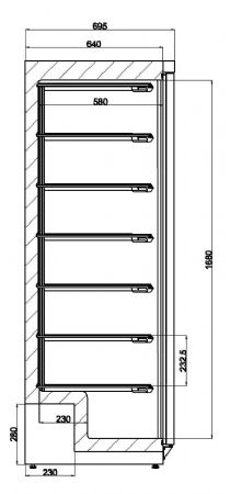 Conglateur en acier inox 1 porte 775x695x1885