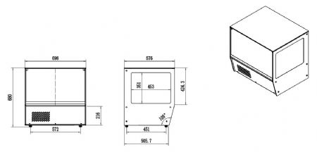 Vitrine rfrigre professionnelle 125l 695x576x678