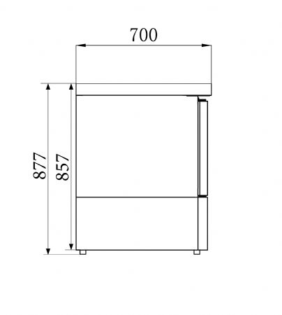 Saladette professionnelle 1 porte 435x700x870