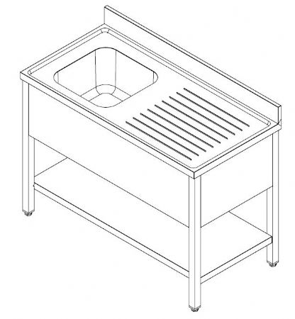 600 plonge pro avec etagere dmontable largeur  1  gauche largeur 1200 1200x600x850