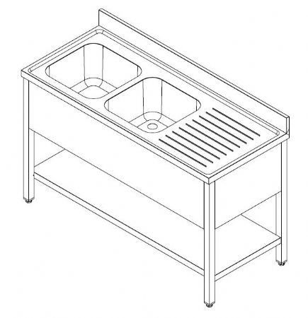 600 plonge pro avec etagere dmontable largeur  2  gauche largeur 2000 2000x600x900