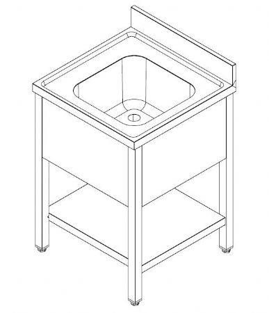 700 plonge pro avec etagere dmontable largeur  1 centre largeur 700 700x700x850