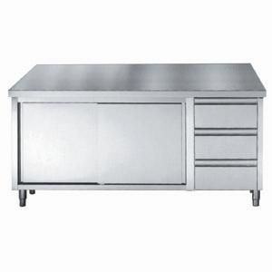 700 meuble bas inox portes coulissantes tiroirs largeur 1600 1600x700x850