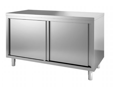 600 meuble bas inox portes coulissantes largeur 1200 1200x600x850