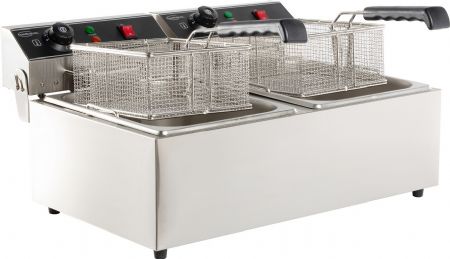 Friteuse professionnelle a poser electrique 2x6 l 590x440x290