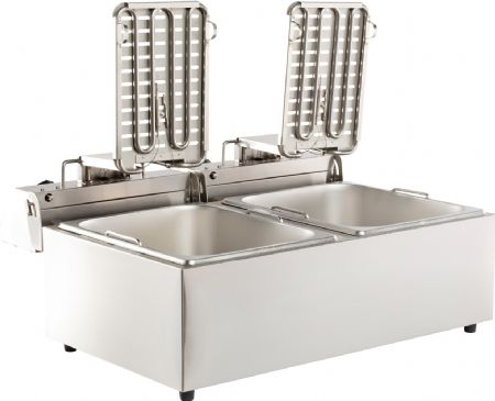 Friteuse professionnelle a poser electrique 2x6 l 590x440x290