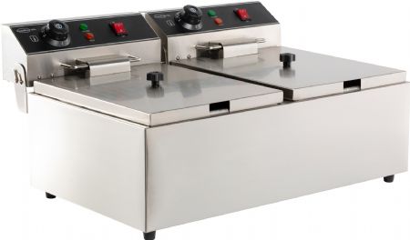 Friteuse professionnelle a poser electrique 2x6 l 590x440x290