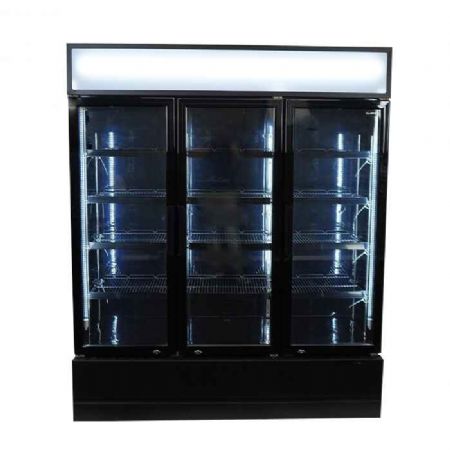 Rfrigrateur 3 portes vitres noir fcu-1200 bl 1600x610x1973