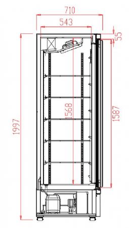 Rfrigrateur 2 portes vitres jde-1000r 1253x710x1997