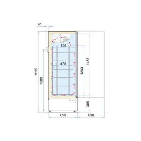 Rfrigrateur 2 portes vitres - 1253x710x1997