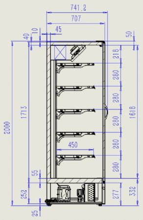 Vitrine professionnelle murale marco 1310x740x2010