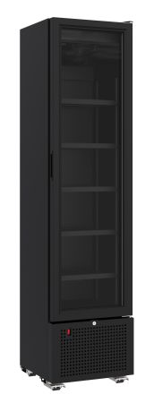 Rfrigrateur 1 porte vitre noir 221l 450x497x1881