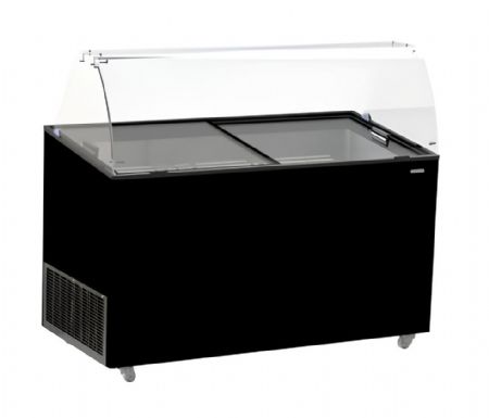 Vitrine  creme glace tenerife noir 10x5 litres 1439x727x1229