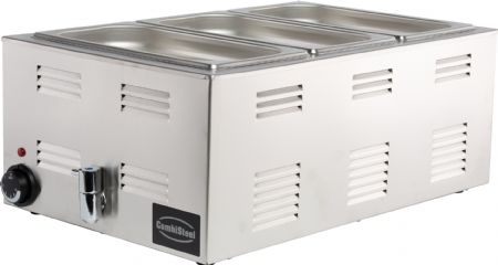 Bain marie professionnel avec robinet de vidange 538x336x243