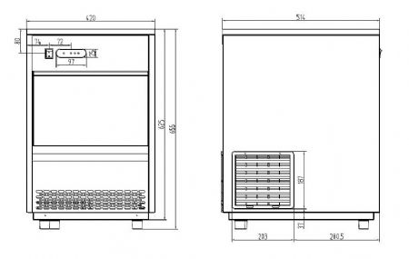 Machine  glaons professionnelle 26kg/24h 420x528x655