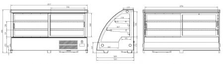 Vitrine rfrigre professionnelle 201l 1217x590x685