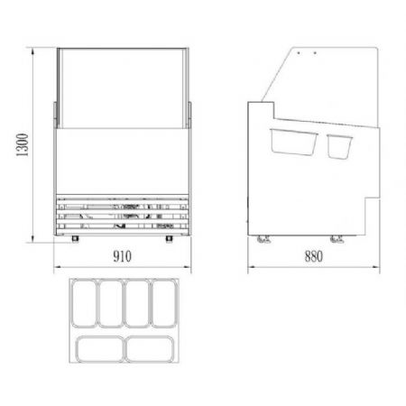 Vitrine  crme glace Komodo - 6x5L