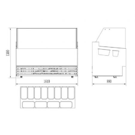 Vitrine  crme glace Borneo - 12x5L