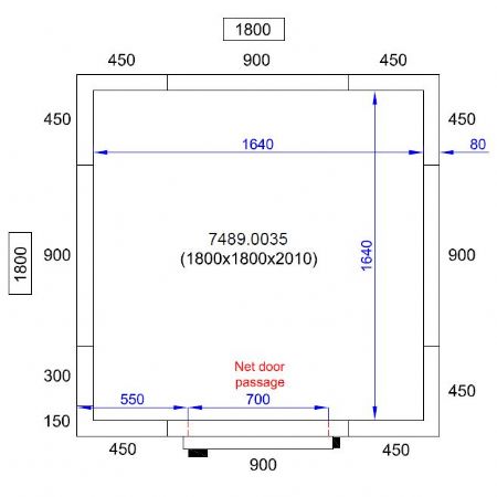 Chambre froide professionnelle 1800x1800x2010