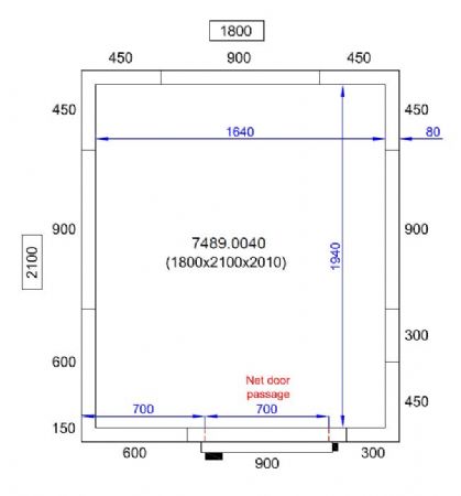 Chambre froide professionnelle 1800x2100x2010