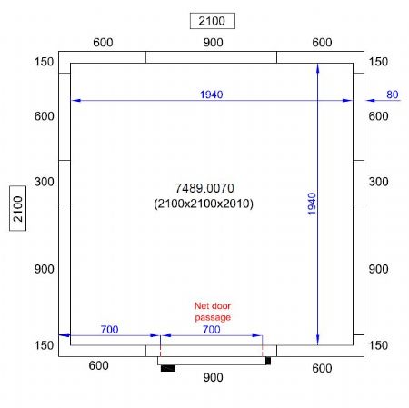 Chambre froide professionnelle 2100x2100x2010