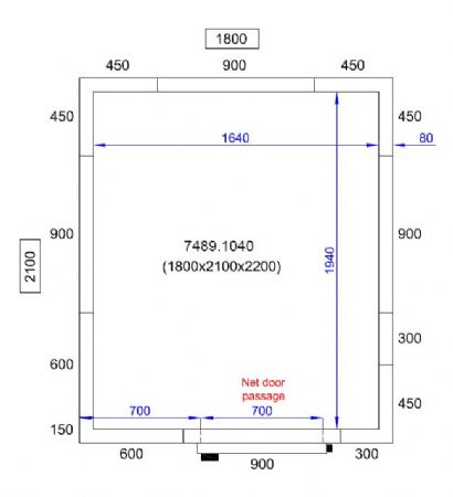 Chambre froide professionnelle 1800x2100x2200