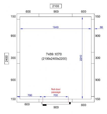 Chambre froide professionnelle 2100x2400x2200